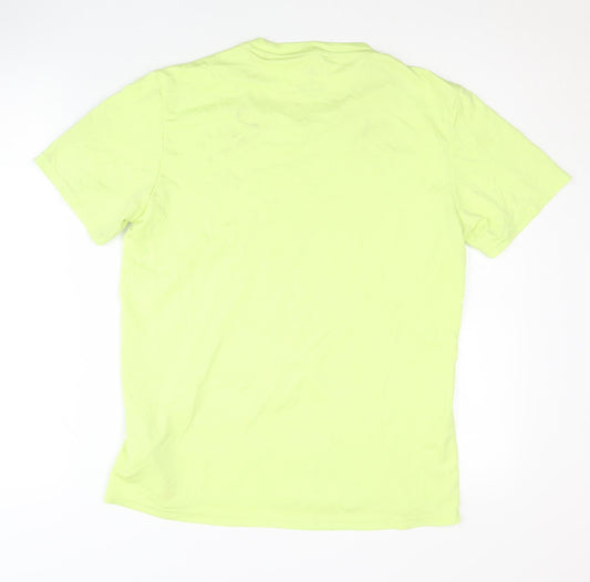 Adidas Men's Yellow Running T-Shirt, Size S, Reflective