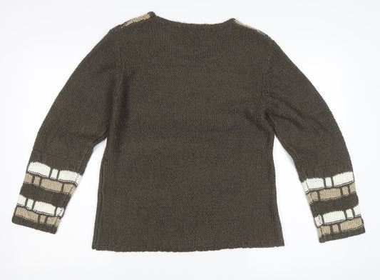 Womens UK Size 14 Marble Brown Pullover Jumper