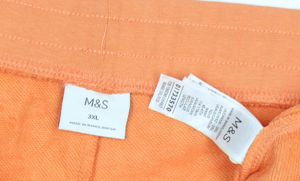Close-up detail of Marks & Spencer Men's Orange 3XL Sweat Shorts
