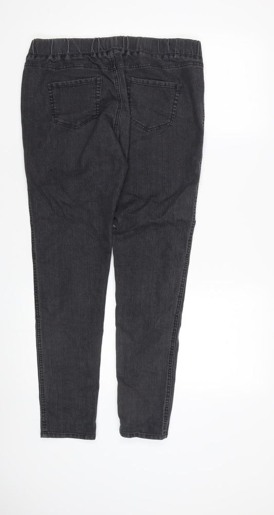 Womens UK Size L Mia Moda Slim Fit Jegging Black Trousers