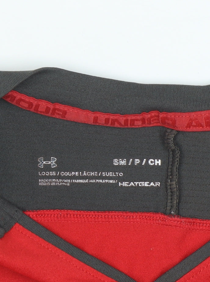 Under Armour Men's Red Rugby Jersey T-Shirt S