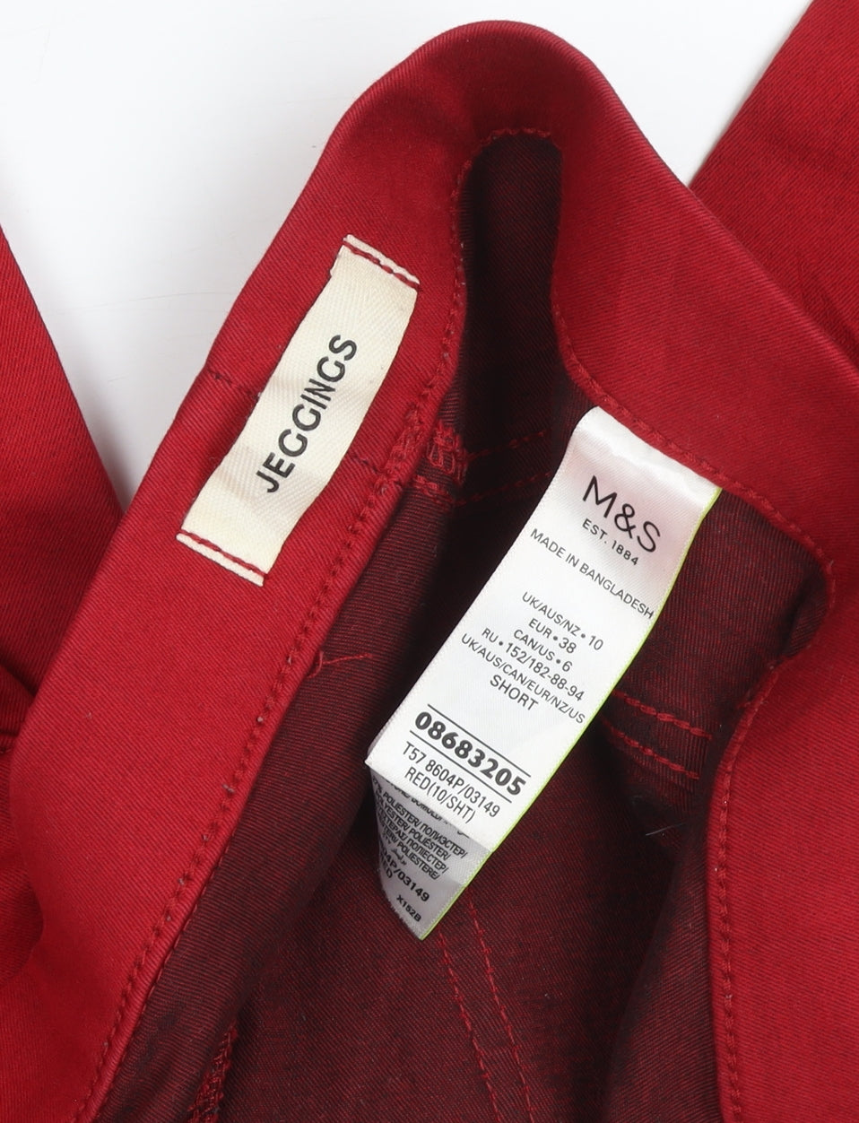Womens UK Size 10 Marks and Spencer Slim Fit Jegging Red Trousers