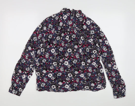 GAP Women's Multicoloured Floral Blouse, S, High Neck