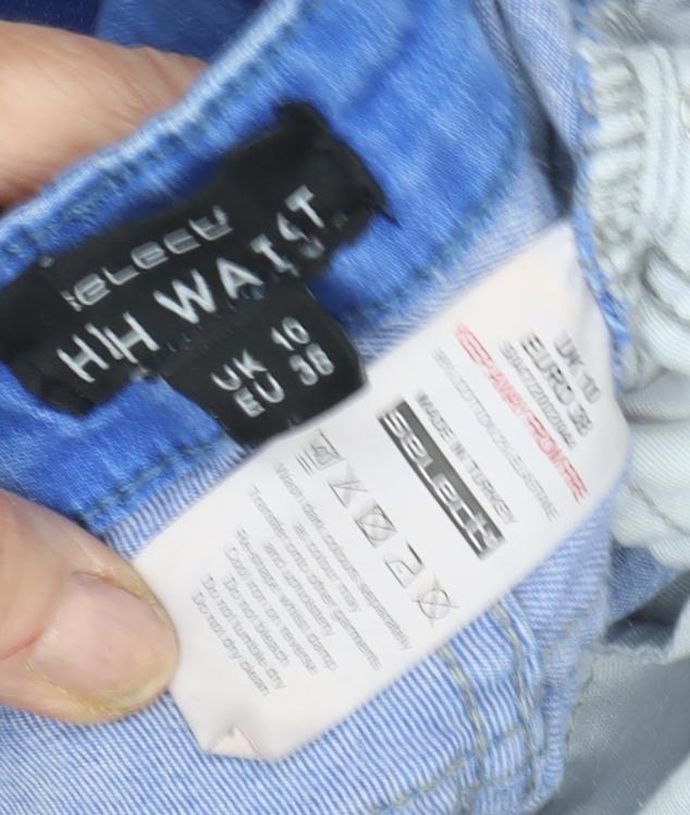 Select Women's Blue Skinny High-Rise Distressed Jeans