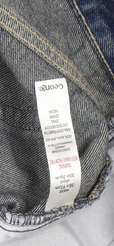 George Men's Straight Blue Jeans - Size 38 Regular Fit