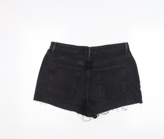 New Look Women's Black Denim Cut-Off Shorts Size 16