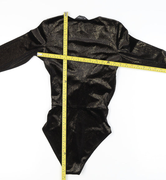 Miss Selfridge Women’s Black Velvet Bodysuit UK 6