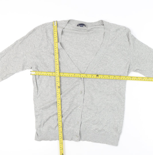 Gap Women's Grey V-Neck Cardigan, M, 100% Cotton