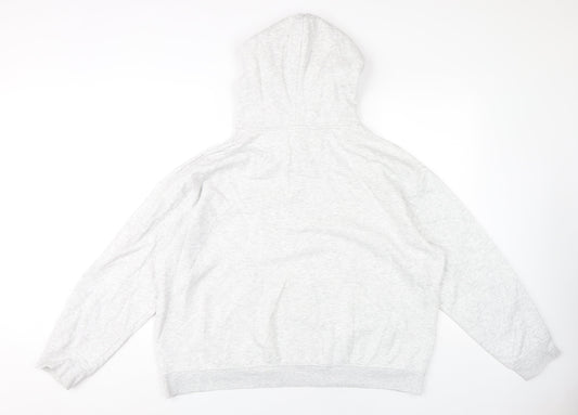 H&M Women's Grey Pullover Hoodie Size 12