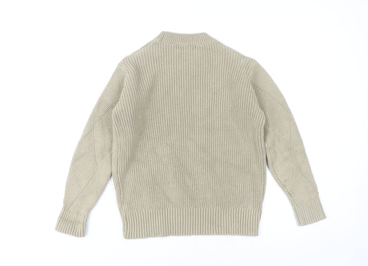 Marks and Spencer Women's XS Beige Pullover Argyle Knit Jumper
