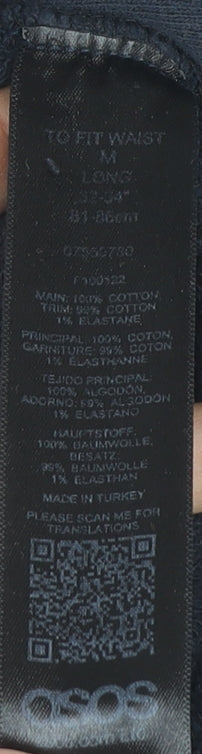 Close-up detail of ASOS Men's Blue Jogger Trousers - M