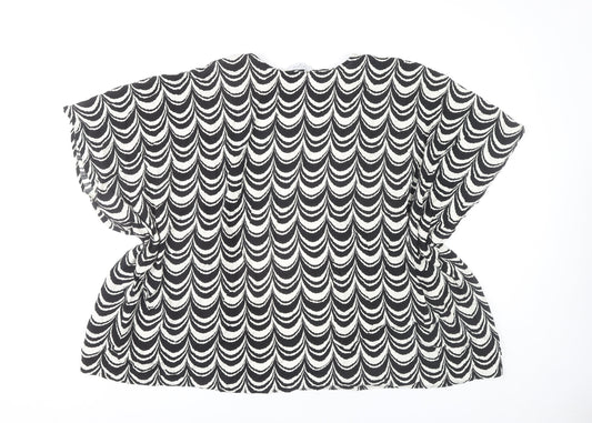 Papaya Women's Black White Geometric Top M