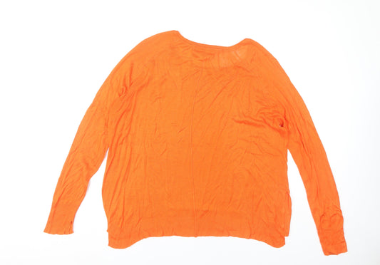 Womens UK Size L Zara Orange Pullover Jumper