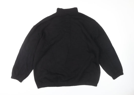Boohoo Women's Black 1/4 Zip Sweatshirt Size 20