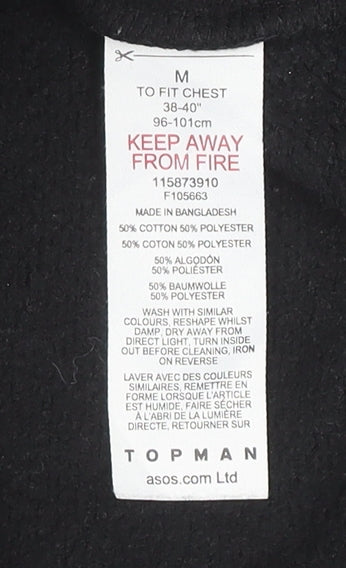 Topman Men's Black Medium Pullover Sweatshirt