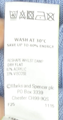 Womens UK Size 12 Marks and Spencer Blue Basic T-Shirt