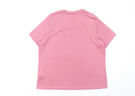 Womens UK Size 16 Julipa Pink Basic T-Shirt