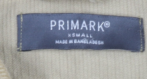 Brand and care label for Primark Women's Beige Corduroy Jacket XS