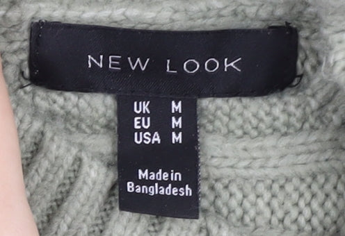 Womens UK Size M New Look Green Pullover Jumper