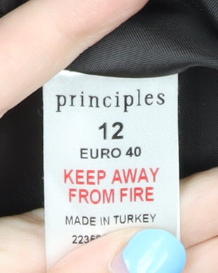 Principles Women's Brown Fur Trim Overcoat Coat Size 12