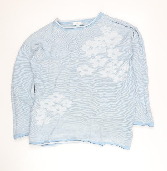 Womens UK Size 12 Cotton Traders Blue Pullover Jumper