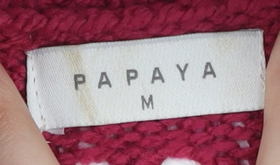 Womens UK Size M Papaya Red Pullover Jumper