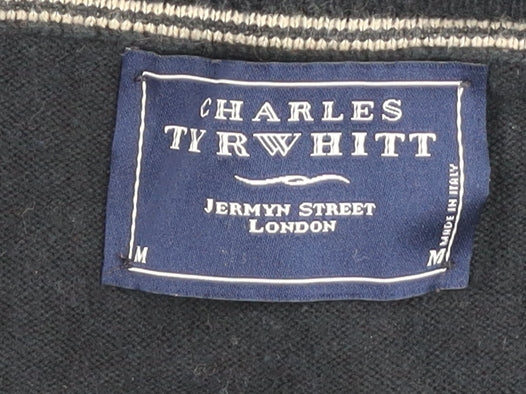 Charles Tyrwhitt Men's Black Medium V-Neck Pullover Jumper