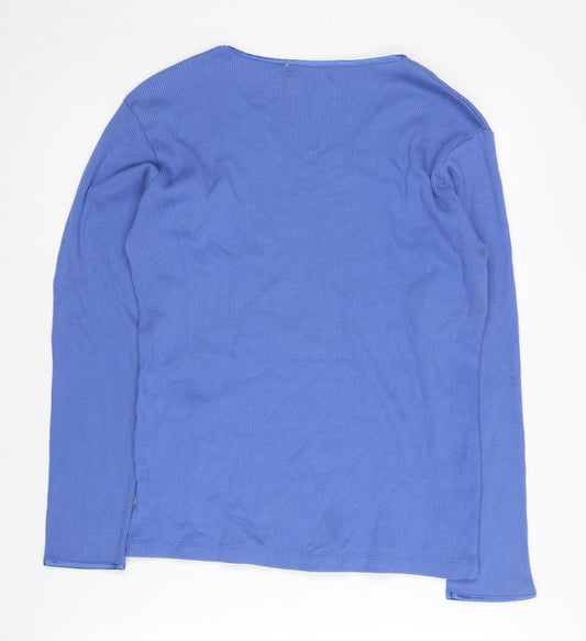 Womens UK Size M Eddie Bauer Blue Pullover Jumper