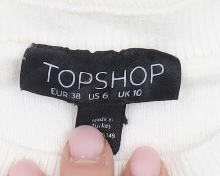 Womens UK Size UK 10 Topshop White Pullover Jumper