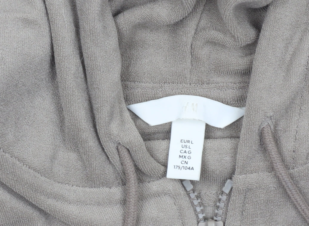 Additional view of H&M unisex beige full zip hoodie l