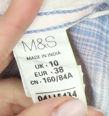 Womens UK Size 10 Marks and Spencer Multicoloured Basic Button-Up