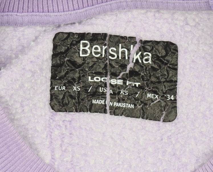 Bershka Women's Purple Pullover Sweatshirt Size 6
