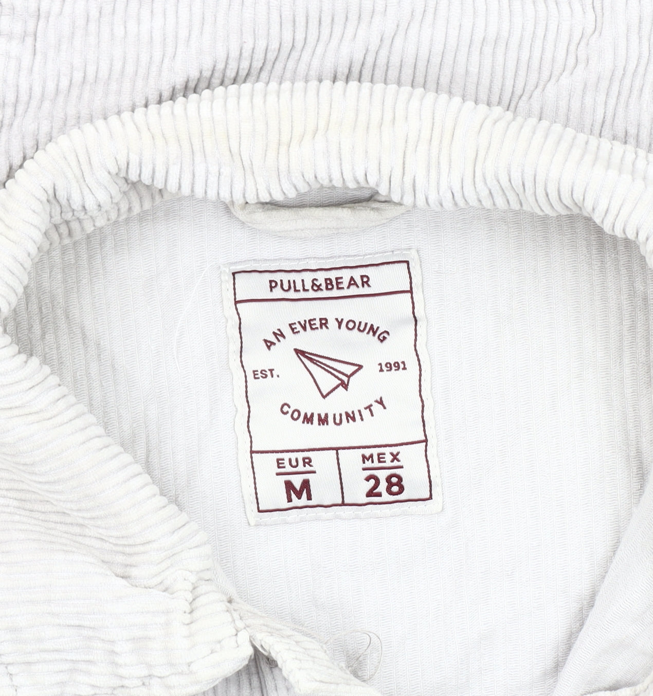 Pull&Bear Women's White Corduroy Jacket Size 12