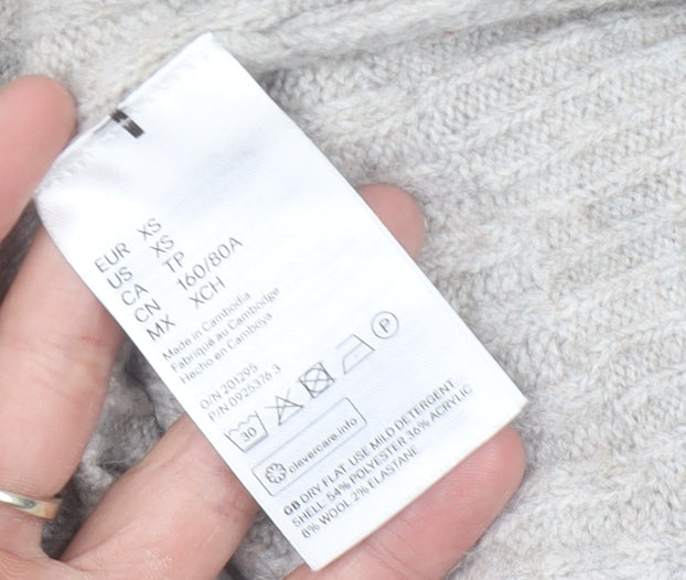 Womens UK Size XS H&M Beige Pullover Jumper