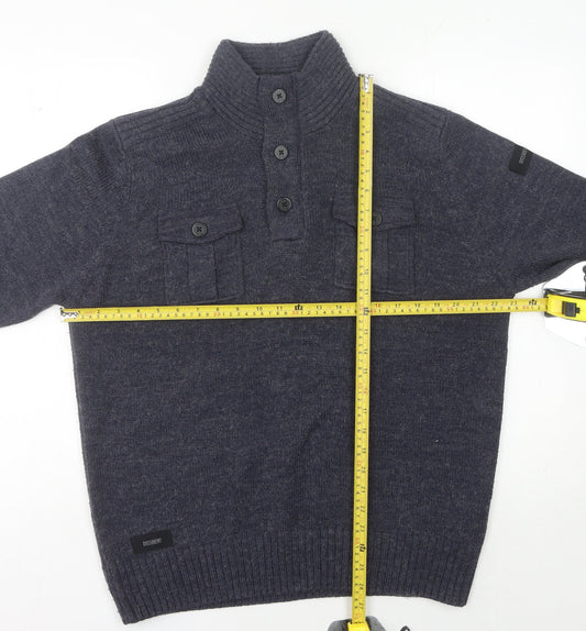 Dissident Men's Black XL Henley Jumper