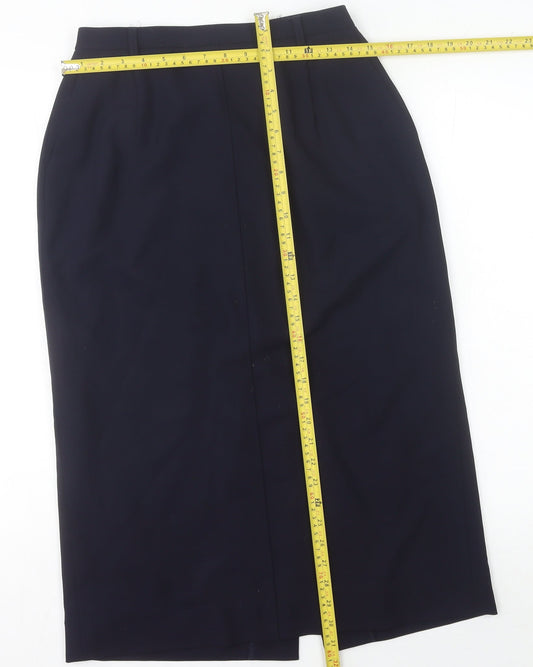 Jaeger Women’s Black Midi Wool Pencil Skirt Size 12