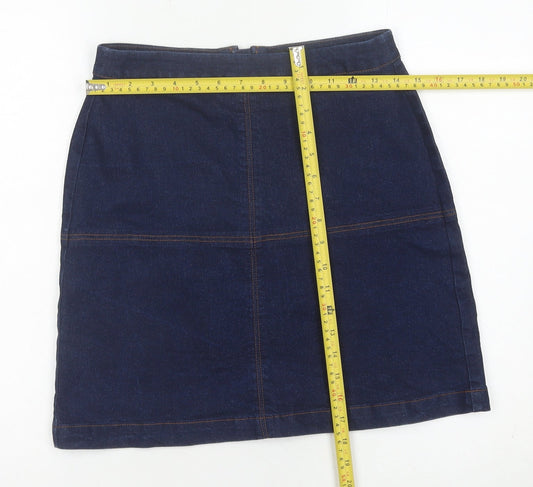 Matalan Women's Blue Denim Knee Length Pencil Skirt