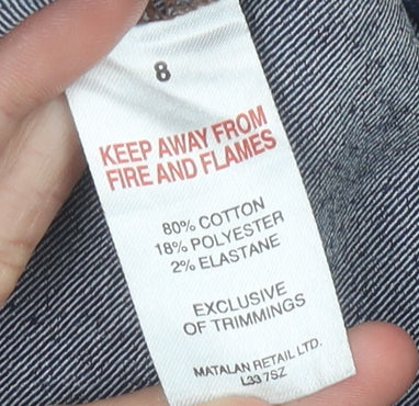 Matalan Women's Blue Denim Knee Length Pencil Skirt