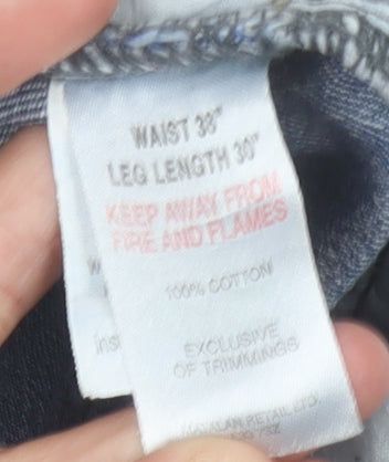 Men's Blue Straight Jeans Size 38