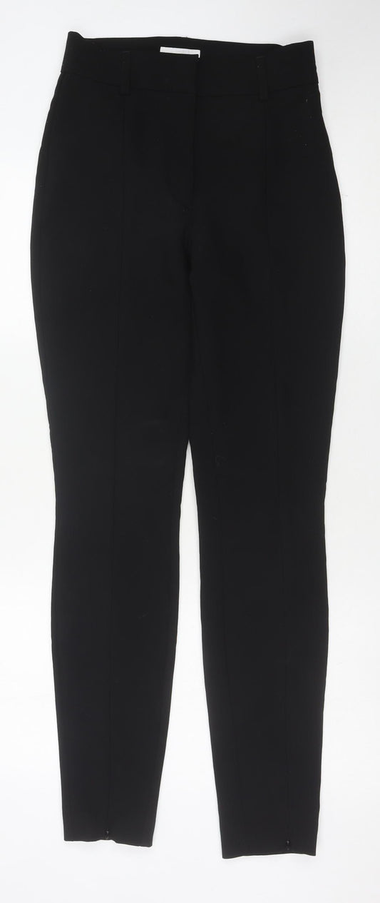 Womens UK Size 10 H&M Slim Fit Ankle Black Trousers