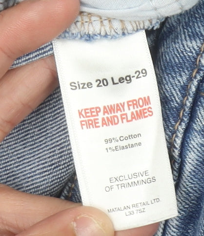 Matalan Women's Blue Straight Denim Jeans Size 20