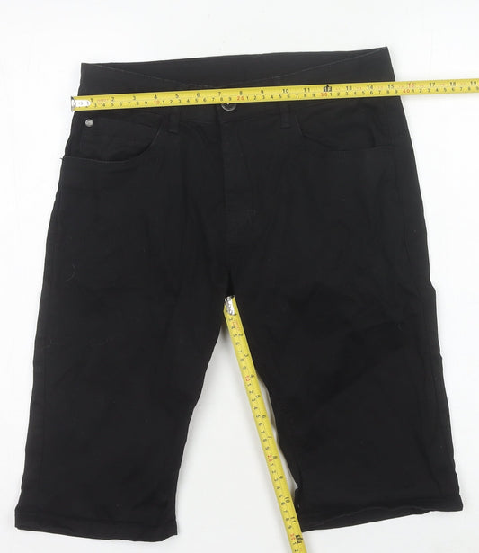 ZEENZO Men's Black 30 Shorts, Casual Cotton Blend