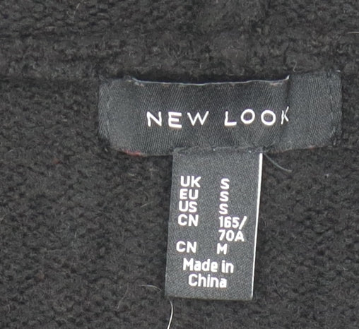 Womens UK Size S New Look Black Full Zip Jumper