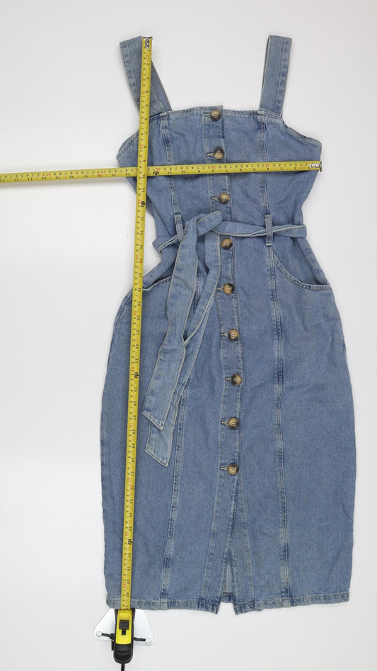 Denim Co. Women's Blue Pinafore Dress Size 6