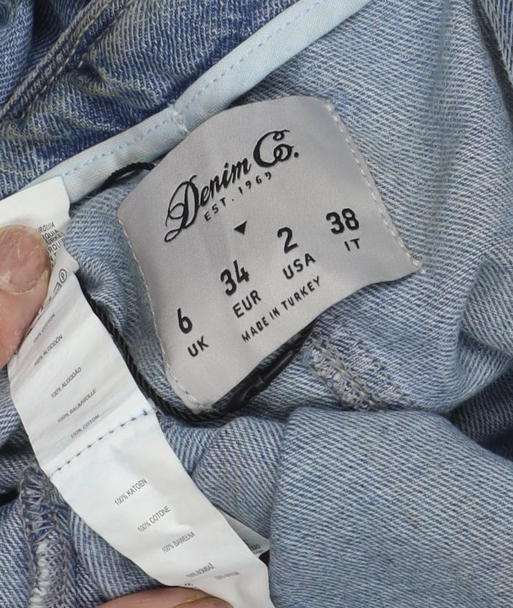 Denim Co. Women's Blue Pinafore Dress Size 6