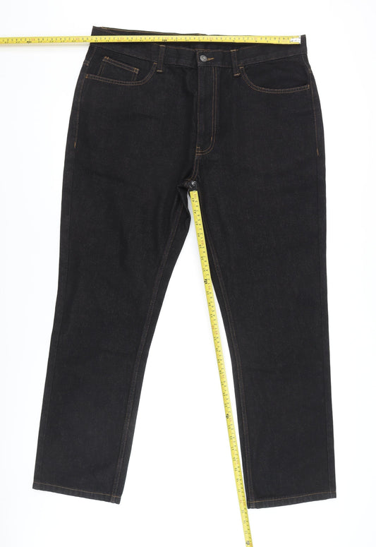 George Men's Black Straight Jeans, 38 Waist, 30 Leg