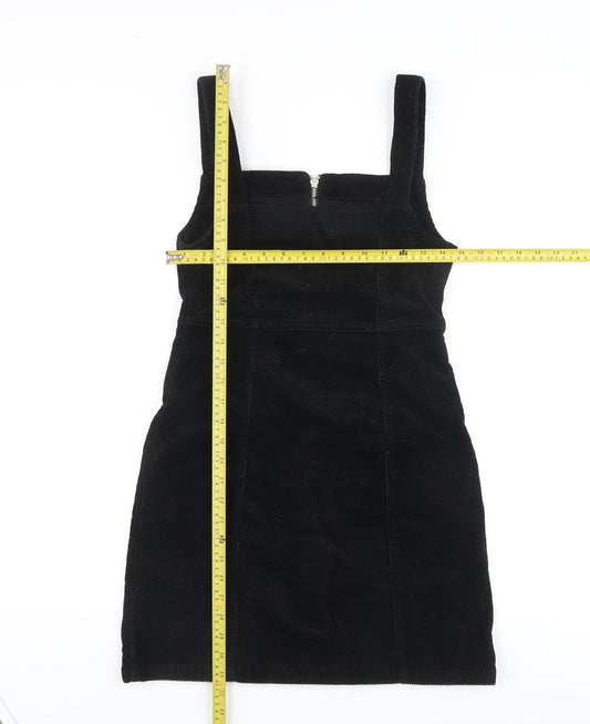 Denim Co. Women's Black Corduroy Pinafore Dress Size 8