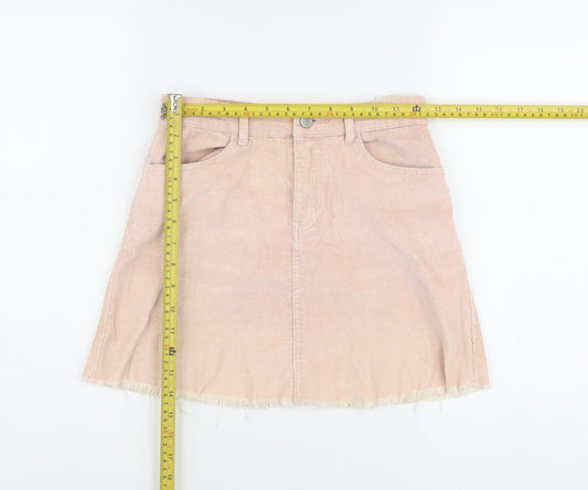 Brandy Melville Women's Pink Corduroy A-Line Skirt