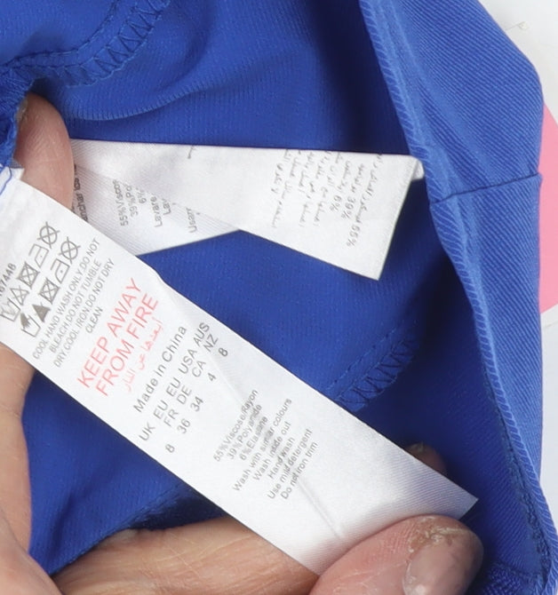 PrettyLittleThing Women's Blue Sweetheart Strapless Corset Style Top Size 8