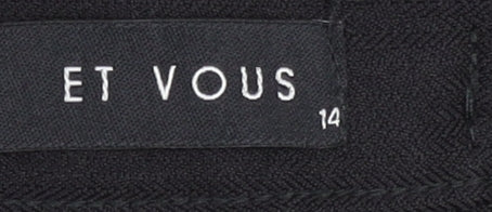 Womens UK Size 14 Et Vous Regular Fit Casual Workwear Black Trousers